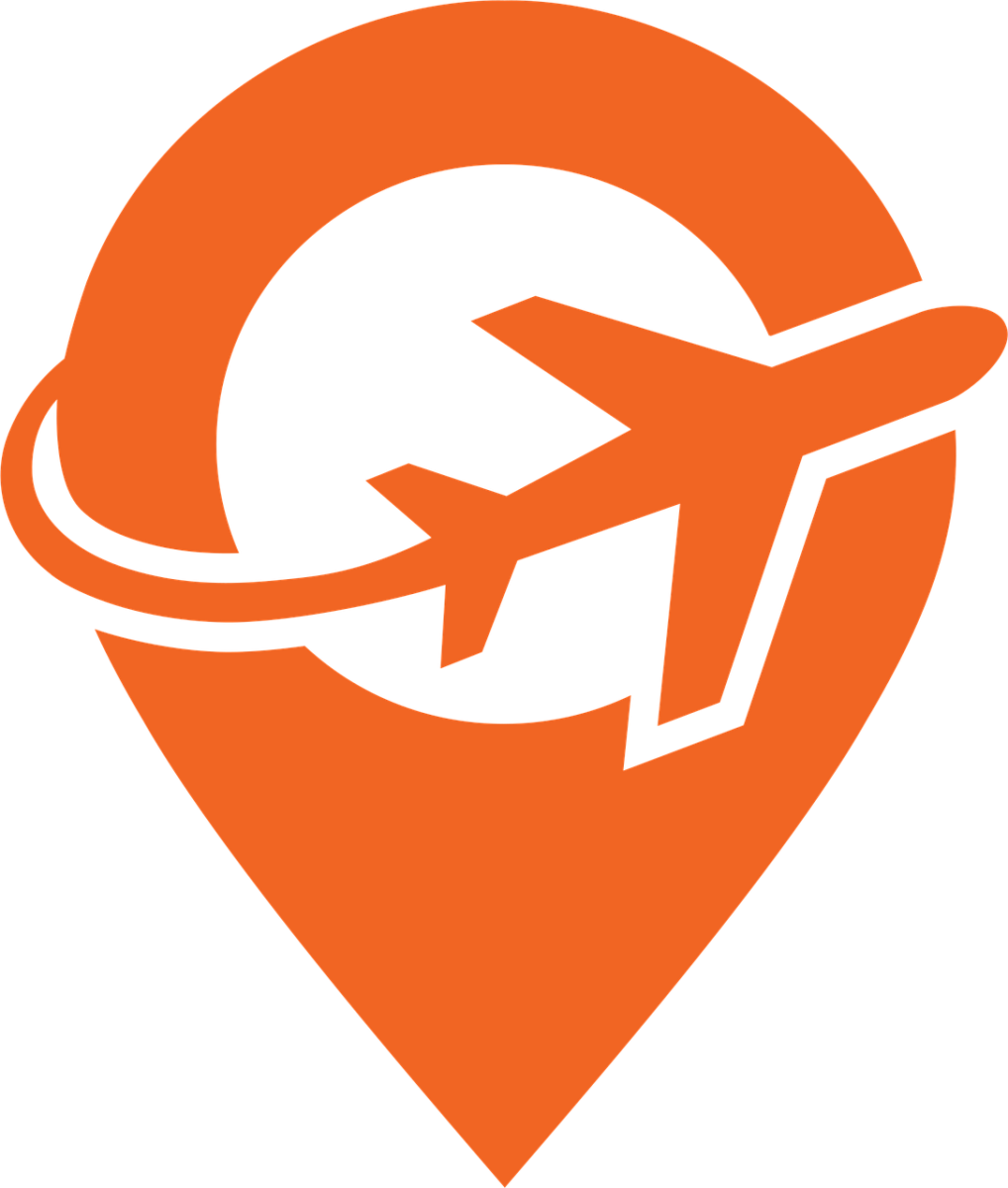 airplane, pin, logo, travel, tourism, orange, trail, design, direction, graphic, navigation, destinations, fly, trip, flight, icon, symbol, map, itinerary, transport, planning